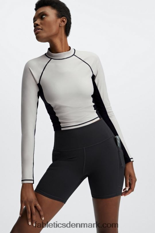 Fabletics Kvinder giana mock-hals langærmet top PNX2T2679 ask/sort