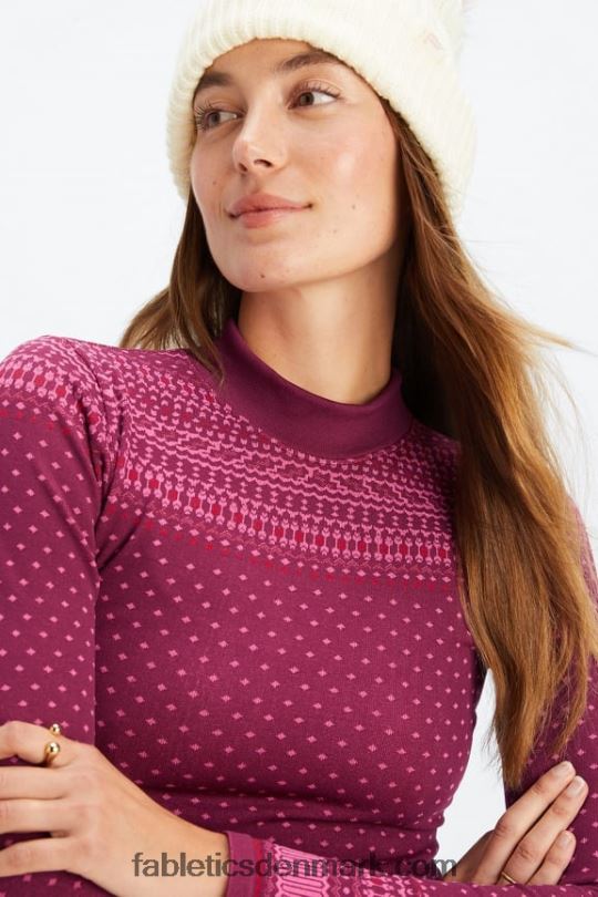 Fabletics Kvinder holly sømløs langærmet top PNX2T2623 merlot/multi