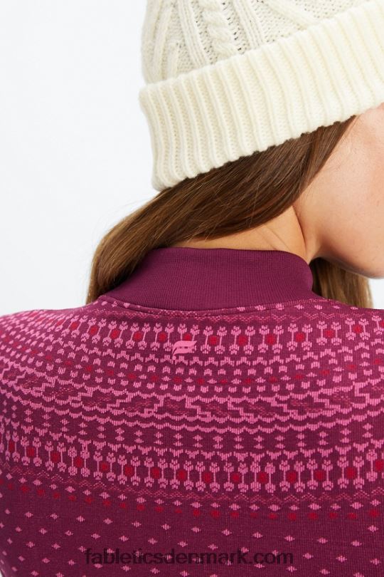 Fabletics Kvinder holly sømløs langærmet top PNX2T2623 merlot/multi
