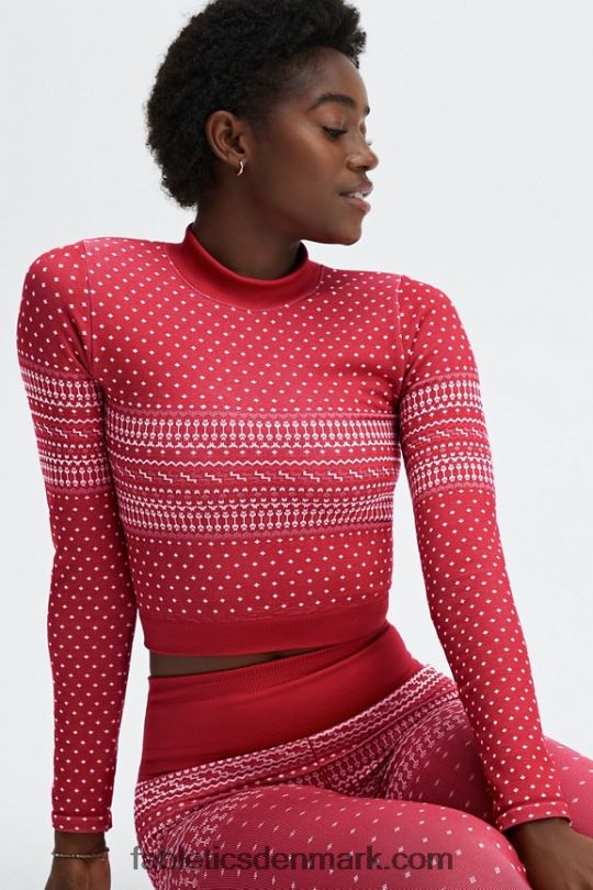 Fabletics Kvinder holly sømløs langærmet top PNX2T2624 kardinal/multi