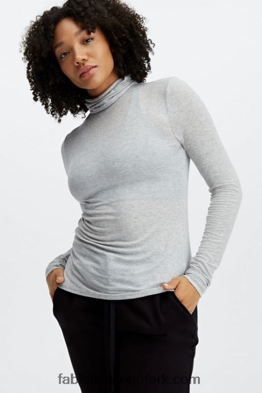 Fabletics Kvinder jess langærmet t-shirt PNX2T2732 lysegrå lyng