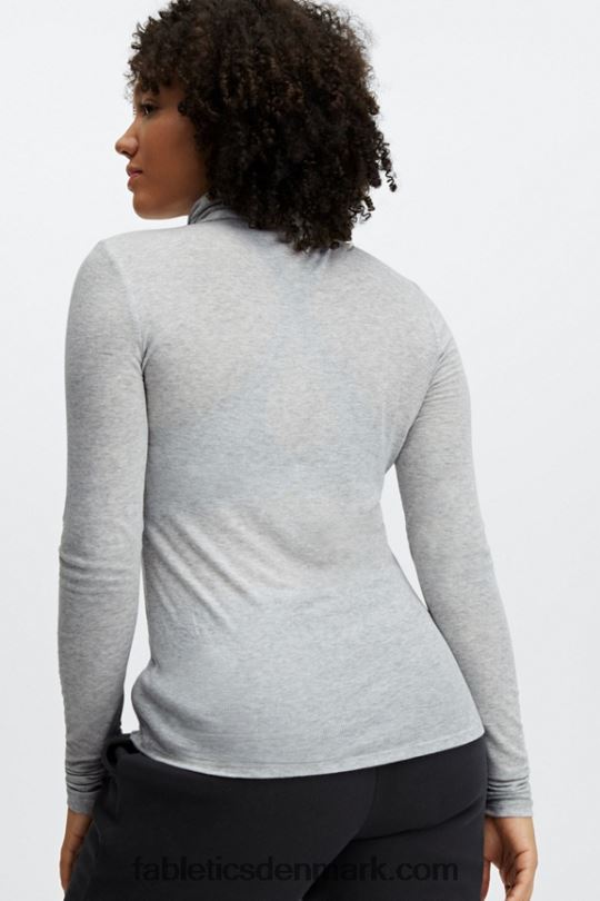 Fabletics Kvinder jess langærmet t-shirt PNX2T2732 lysegrå lyng