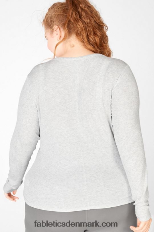 Fabletics Kvinder jess langærmet t-shirt PNX2T2733 lysegrå lyng