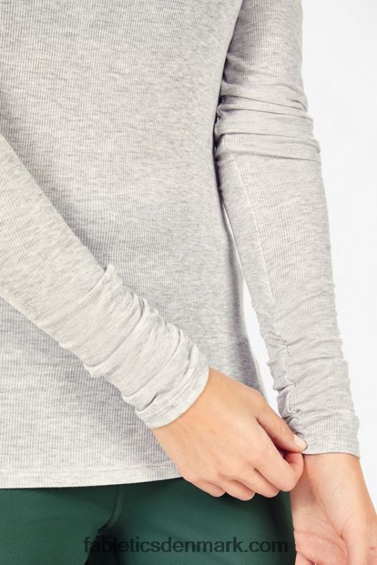 Fabletics Kvinder jess langærmet top med rullekrave PNX2T2675 lysegrå lyng