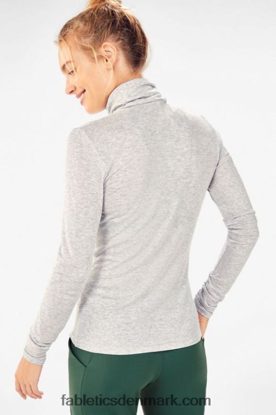 Fabletics Kvinder jess langærmet top med rullekrave PNX2T2675 lysegrå lyng
