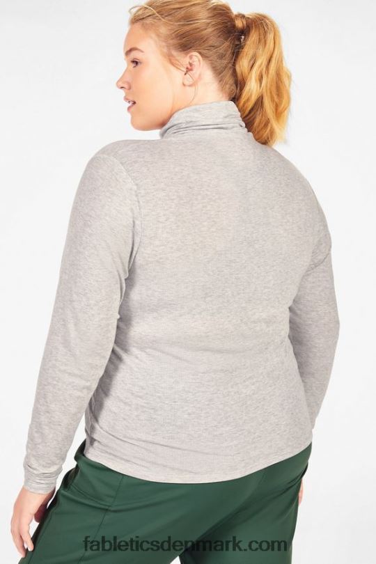 Fabletics Kvinder jess langærmet top med rullekrave PNX2T2676 lysegrå lyng