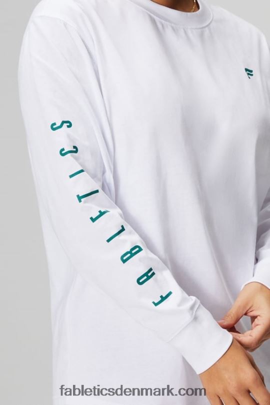 Fabletics Kvinder kæreste langærmet t-shirt PNX2T2604 klassisk hvid/ombre sport