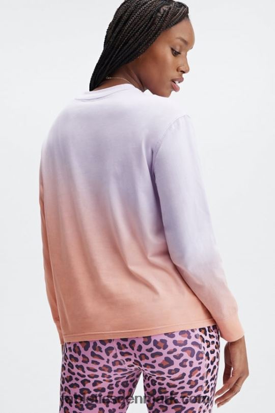 Fabletics Kvinder kæreste langærmet t-shirt PNX2T2605 diset iris/lyserødt dip dye