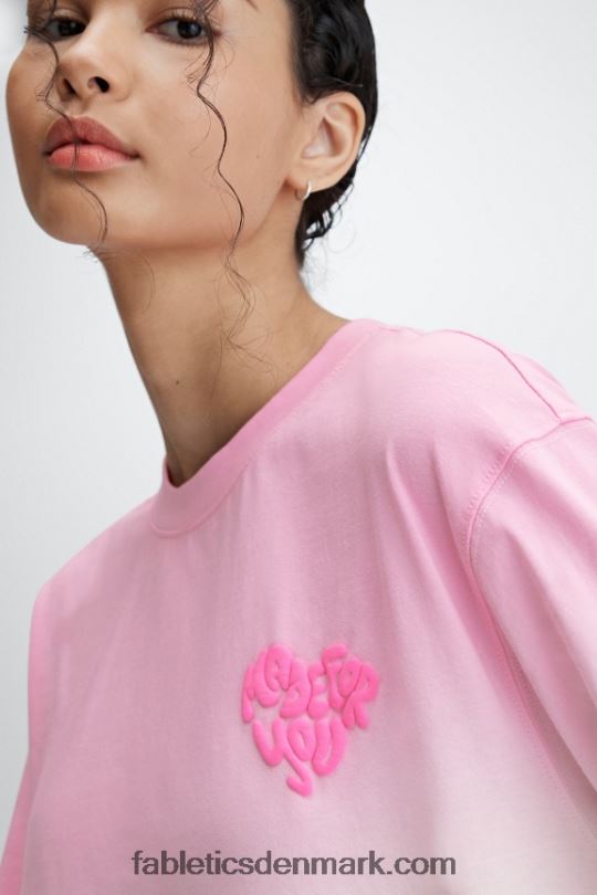 Fabletics Kvinder kæreste langærmet t-shirt PNX2T2606 søde pink/hvid