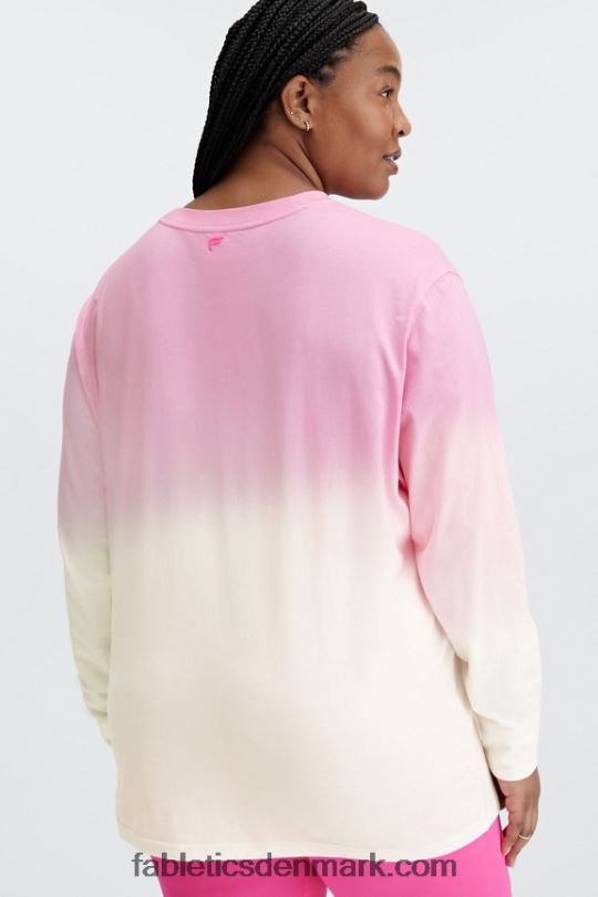 Fabletics Kvinder kæreste langærmet t-shirt PNX2T2607 søde pink/hvid