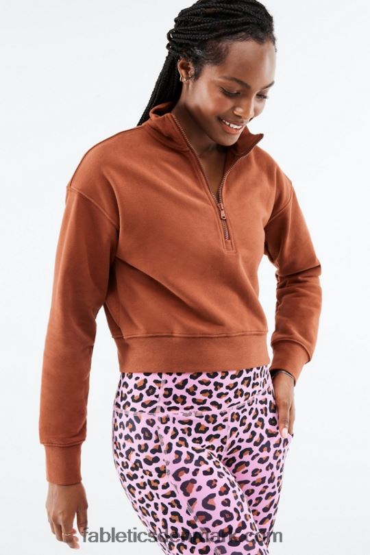 Fabletics Kvinder kat pullover med halv lynlås PNX2T2691 java
