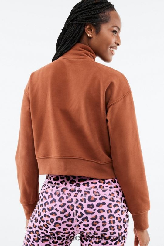 Fabletics Kvinder kat pullover med halv lynlås PNX2T2691 java