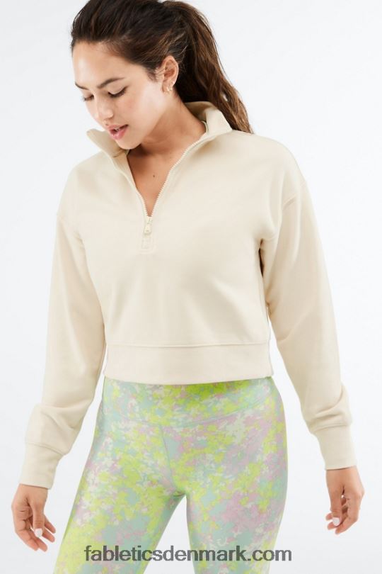 Fabletics Kvinder kat pullover med halv lynlås PNX2T2692 tapioka