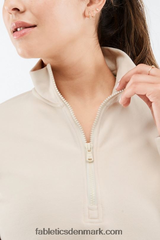 Fabletics Kvinder kat pullover med halv lynlås PNX2T2692 tapioka