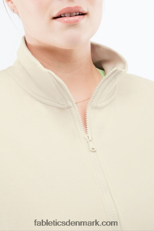 Fabletics Kvinder kat pullover med halv lynlås PNX2T2693 tapioka