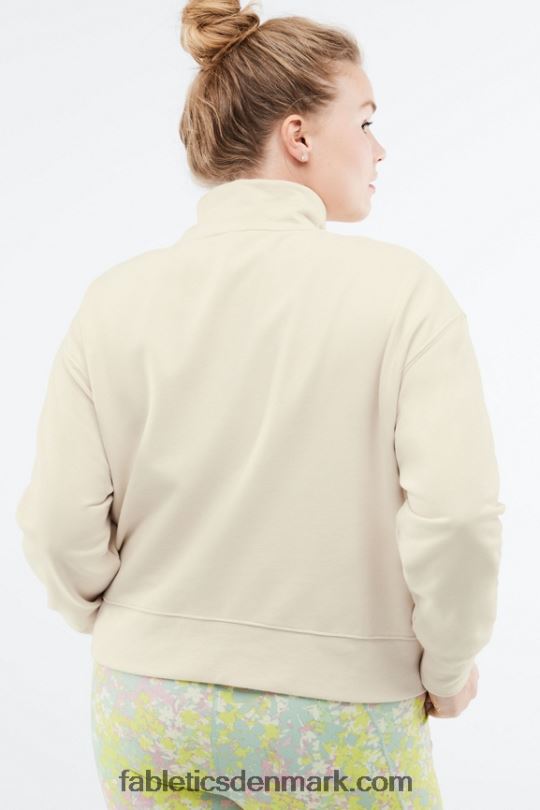 Fabletics Kvinder kat pullover med halv lynlås PNX2T2693 tapioka