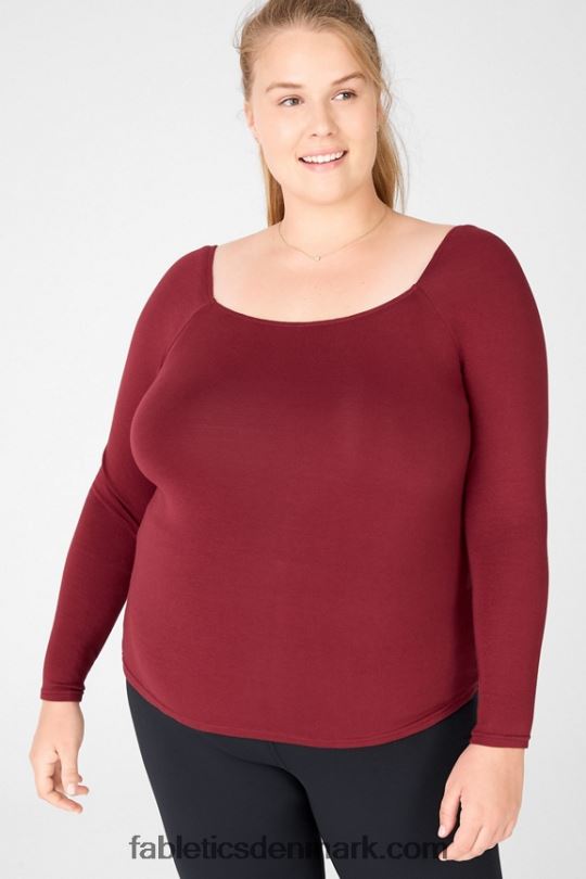 Fabletics Kvinder kinsley langærmet top PNX2T2724 arroyo rød
