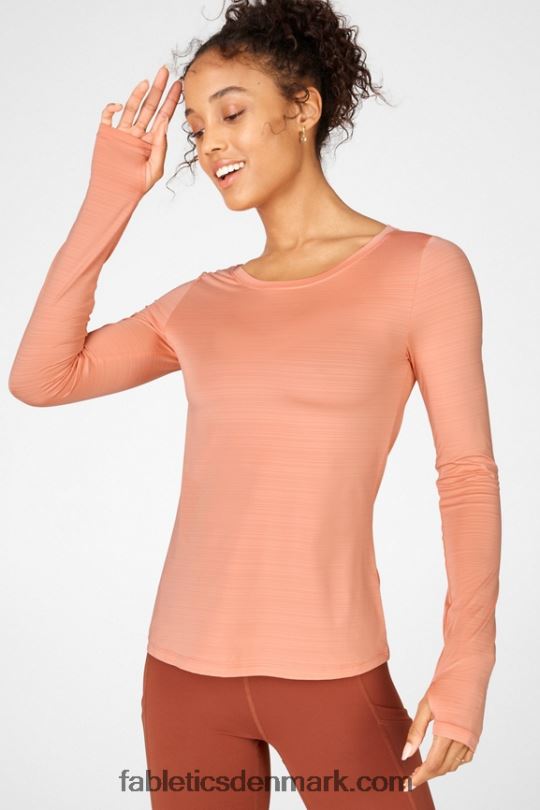 Fabletics Kvinder øko-bevidst langærmet t-shirt PNX2T2717 ferskenagtig