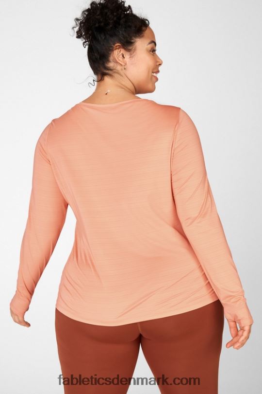 Fabletics Kvinder øko-bevidst langærmet t-shirt PNX2T2718 ferskenagtig