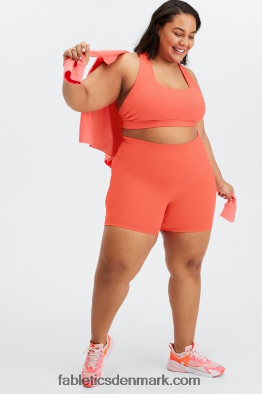 Fabletics Kvinder langærmet kæreste t-shirt PNX2T2665 støvet inferno