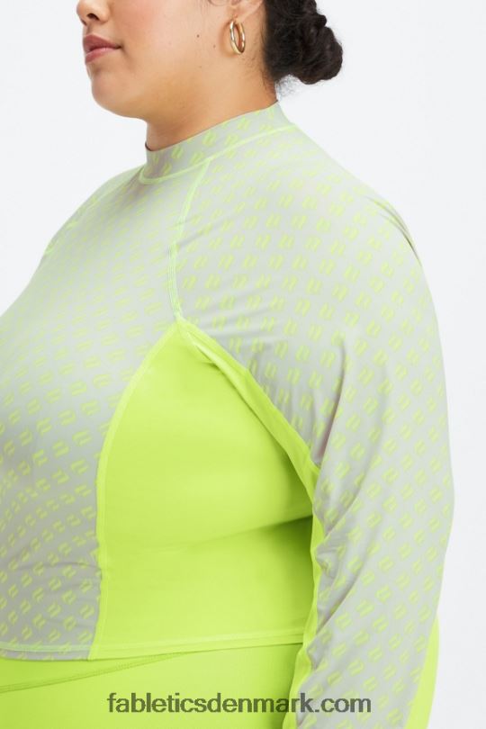 Fabletics Kvinder let langærmet top PNX2T2629 limeade logo skive