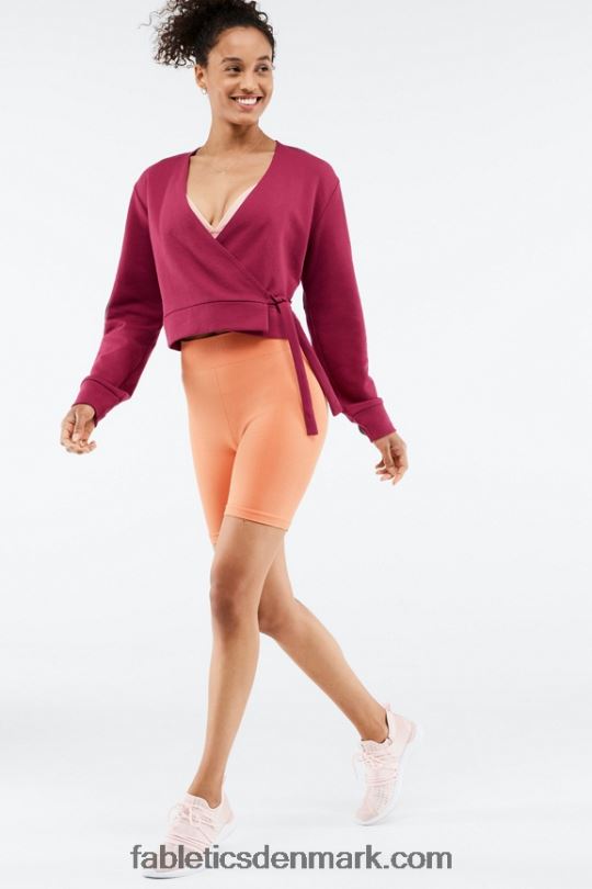 Fabletics Kvinder mandy top med bindebånd PNX2T2694 cherry burst/frisk abrikos