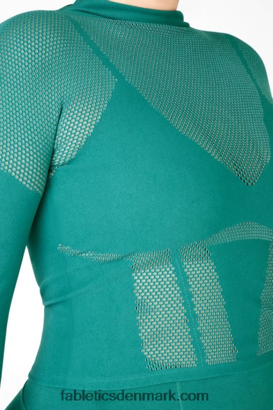 Fabletics Kvinder peyton sculptstrikket langærmet top PNX2T2707 blød fyr/rolighed