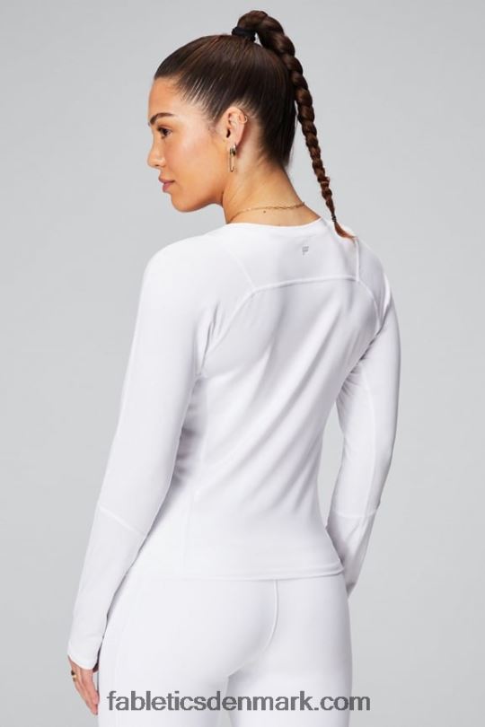 Fabletics Kvinder phoenix lite langærmet top PNX2T2611 klassisk hvid/sort knockout