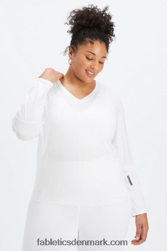 Fabletics Kvinder phoenix lite langærmet top PNX2T2612 klassisk hvid/sort knockout