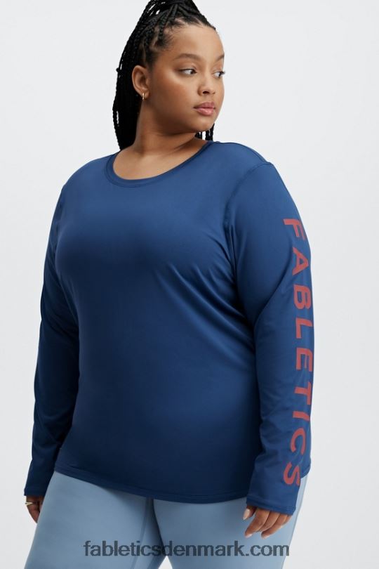 Fabletics Kvinder phoenix lite langærmet top PNX2T2630 marine pæon/rio rød