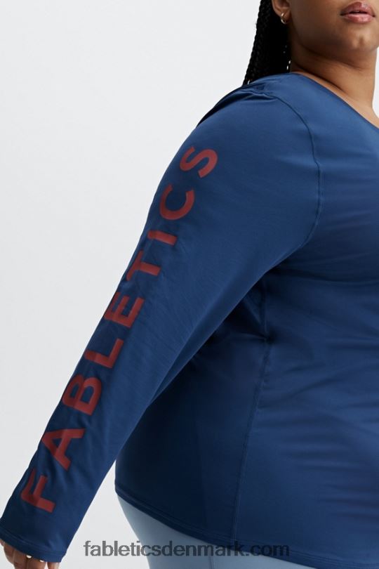 Fabletics Kvinder phoenix lite langærmet top PNX2T2630 marine pæon/rio rød