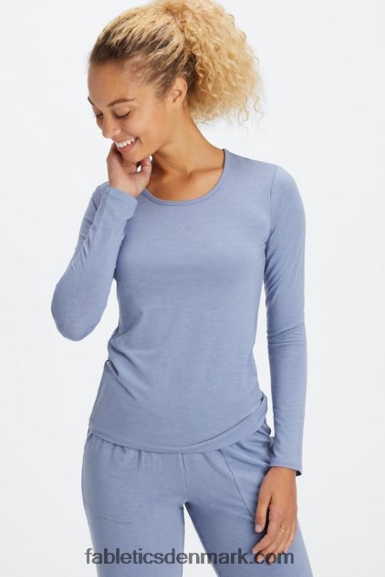 Fabletics Kvinder restoreknit langærmet t-shirt PNX2T2639 falmet denim