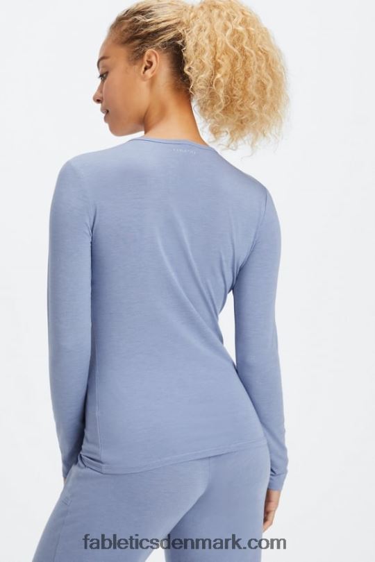 Fabletics Kvinder restoreknit langærmet t-shirt PNX2T2639 falmet denim