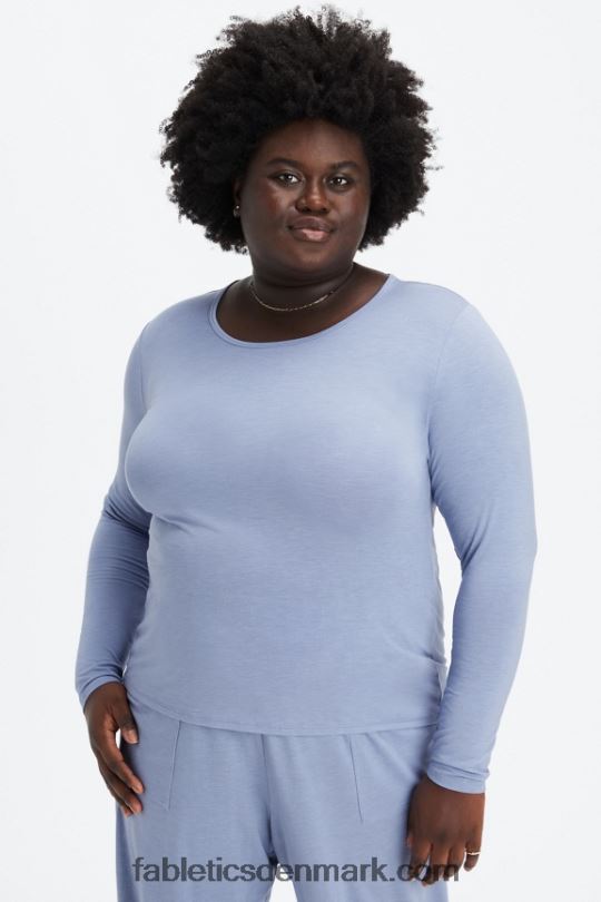 Fabletics Kvinder restoreknit langærmet t-shirt PNX2T2640 falmet denim