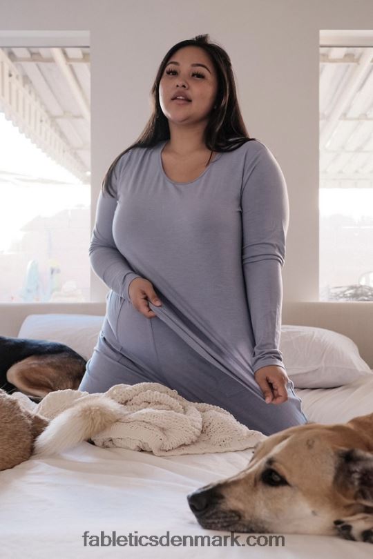 Fabletics Kvinder restoreknit langærmet t-shirt PNX2T2640 falmet denim