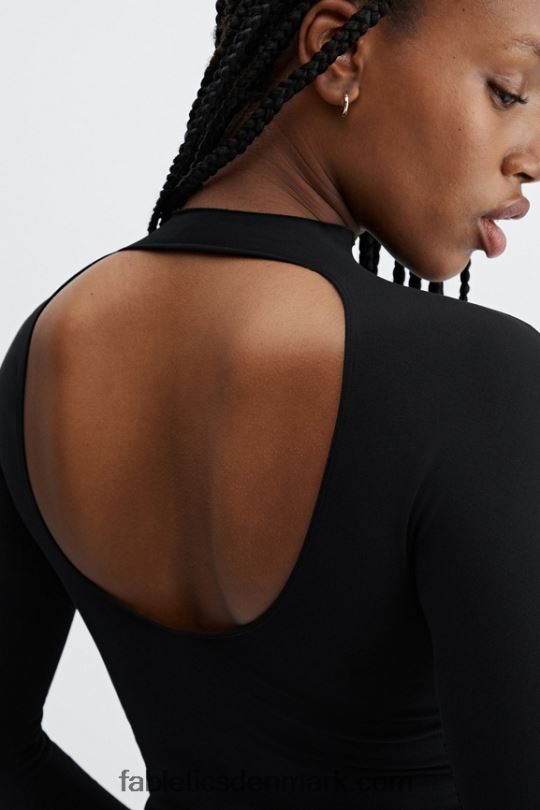 Fabletics Kvinder rubin sculptknit langærmet åben ryg PNX2T2669 sort