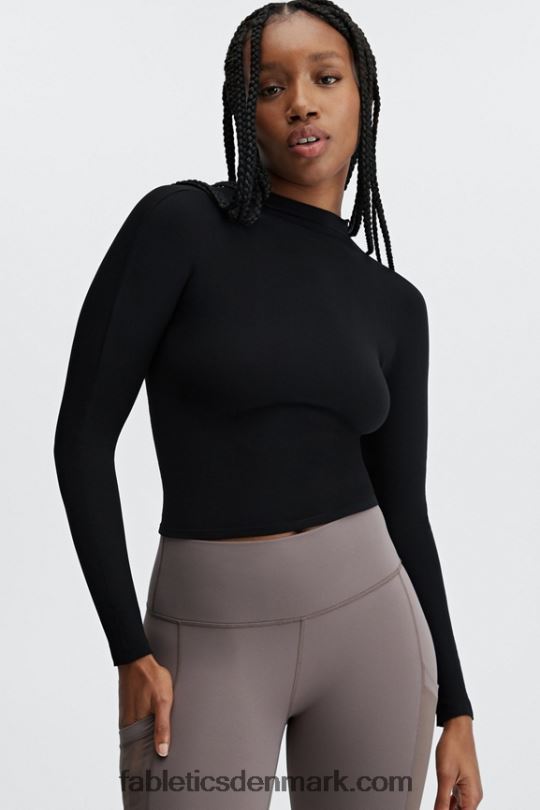 Fabletics Kvinder rubin sculptknit langærmet åben ryg PNX2T2669 sort