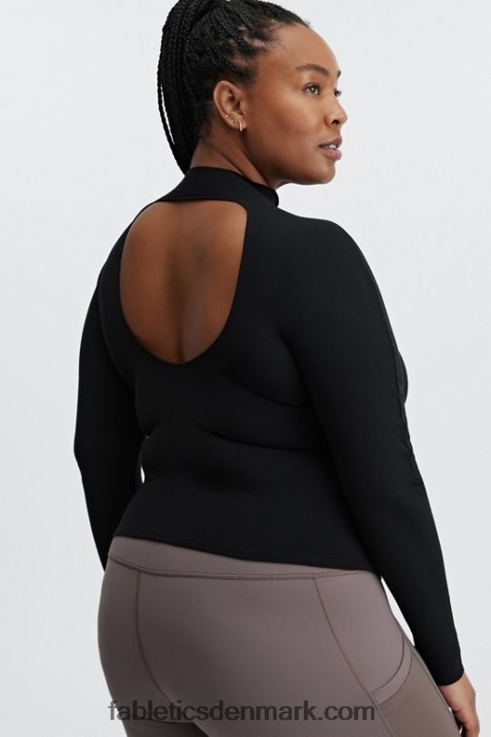 Fabletics Kvinder rubin sculptknit langærmet åben ryg PNX2T2670 sort