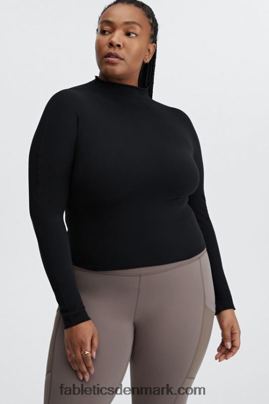 Fabletics Kvinder rubin sculptknit langærmet åben ryg PNX2T2670 sort