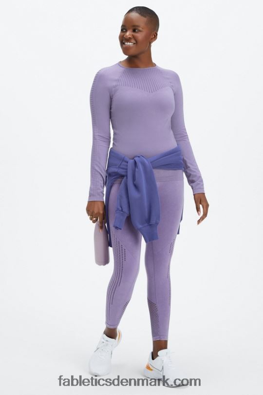Fabletics Kvinder sync sømløs langærmet top PNX2T2593 vasket violette