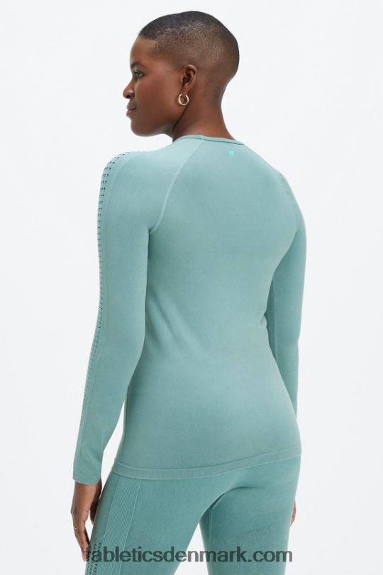 Fabletics Kvinder sync sømløs langærmet top PNX2T2594 vasket arktisk bølge