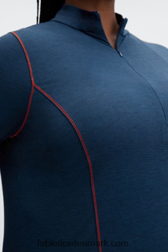 Fabletics Kvinder uld baselag langærmet halv lynlås PNX2T2634 blå novalyng