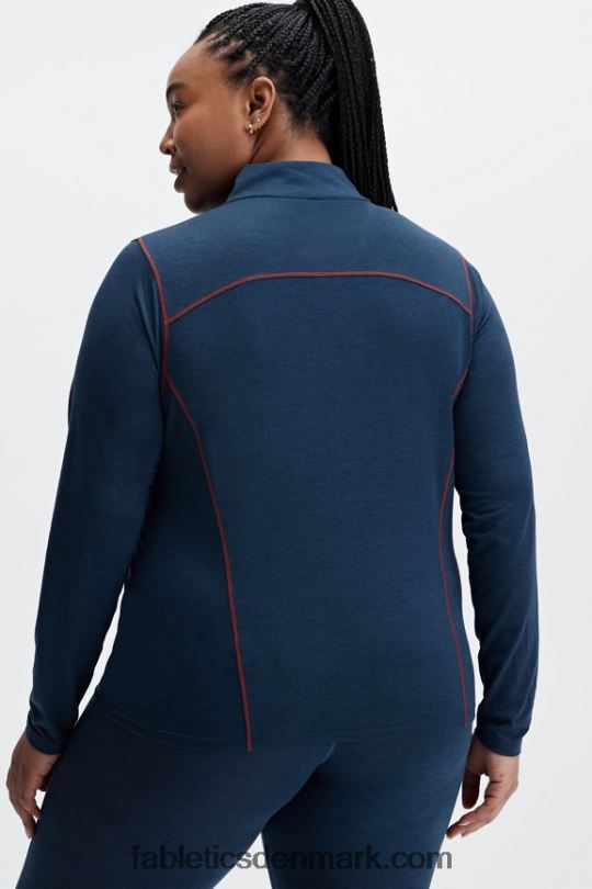 Fabletics Kvinder uld baselag langærmet halv lynlås PNX2T2634 blå novalyng