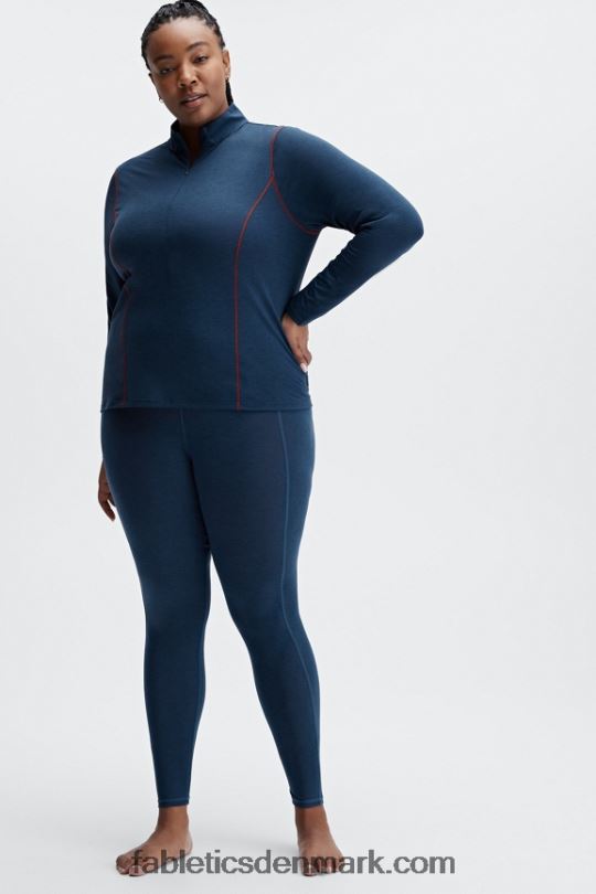 Fabletics Kvinder uld baselag langærmet halv lynlås PNX2T2634 blå novalyng