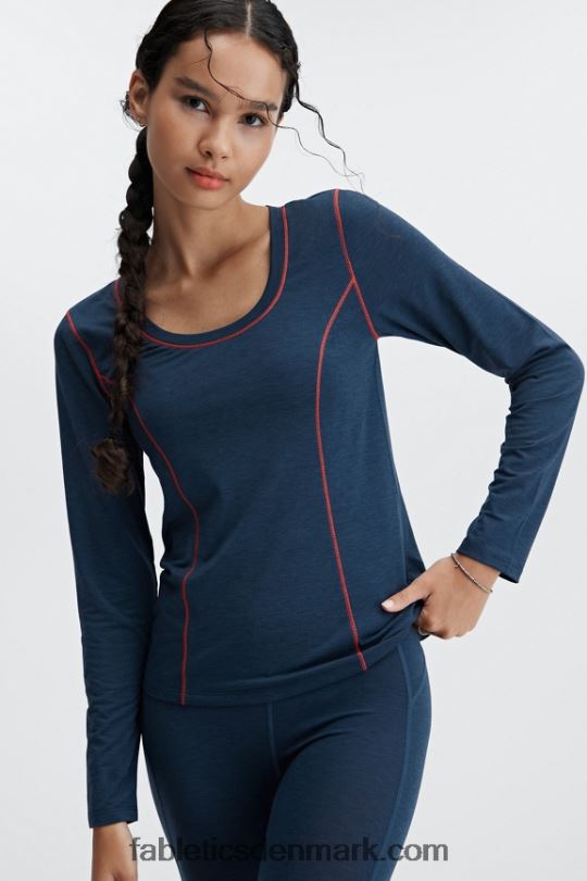 Fabletics Kvinder uld baselag langærmet top PNX2T2631 blå novalyng