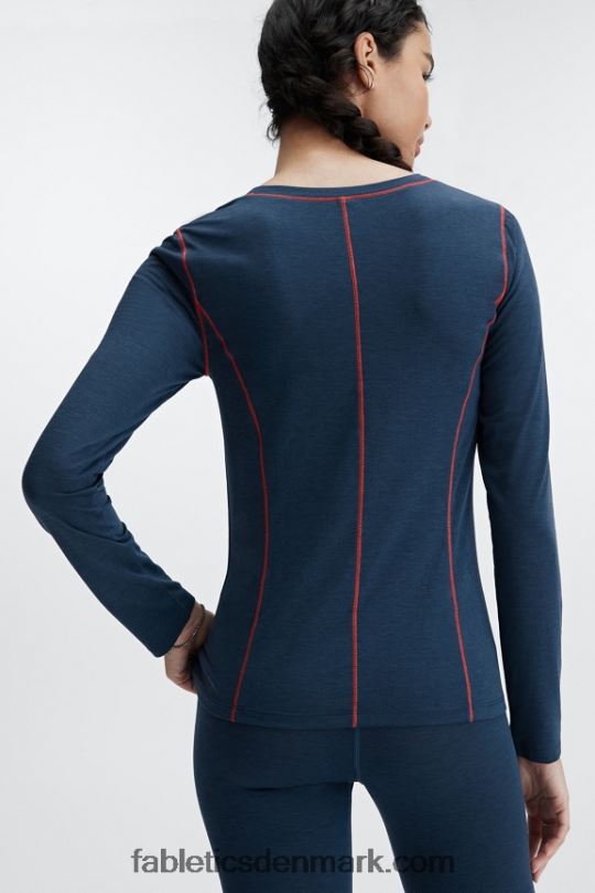 Fabletics Kvinder uld baselag langærmet top PNX2T2631 blå novalyng