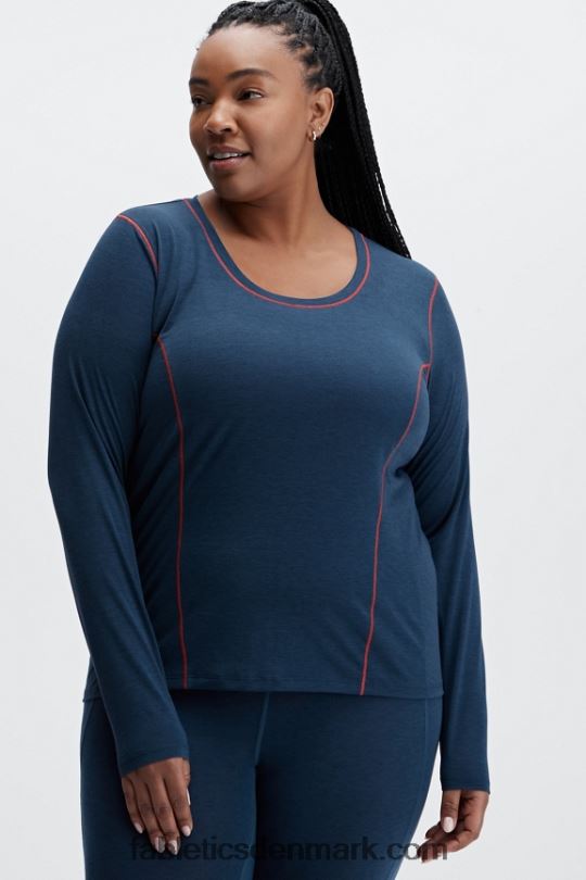 Fabletics Kvinder uld baselag langærmet top PNX2T2632 blå novalyng