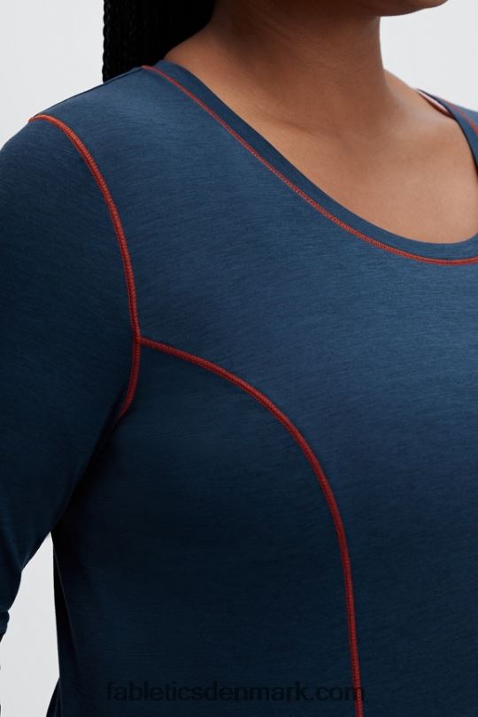 Fabletics Kvinder uld baselag langærmet top PNX2T2632 blå novalyng