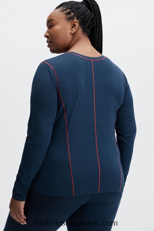 Fabletics Kvinder uld baselag langærmet top PNX2T2632 blå novalyng