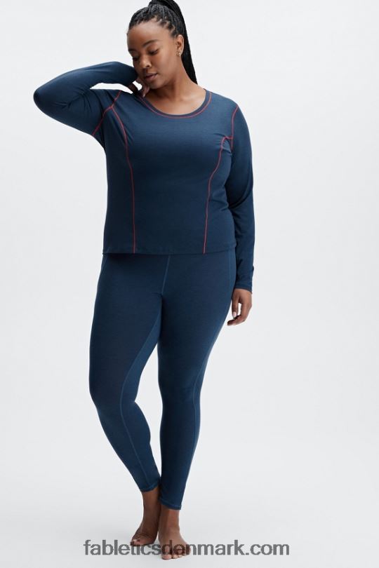 Fabletics Kvinder uld baselag langærmet top PNX2T2632 blå novalyng